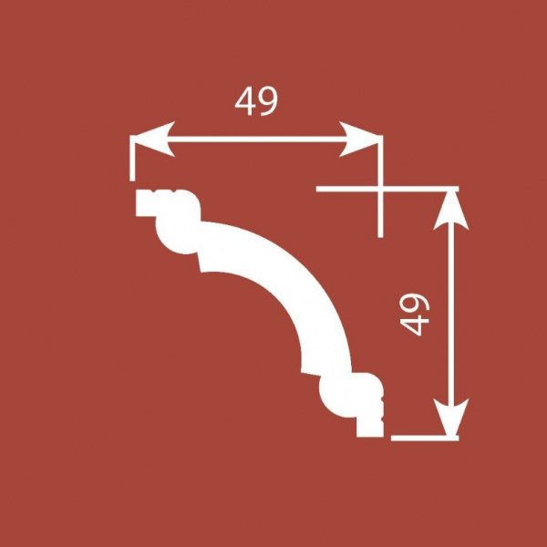 Потолочный карниз Cosca КX008, 49х49