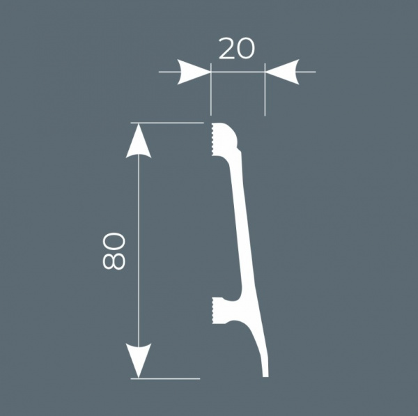 Напольный плинтус Cosca PX 018, 80х20
