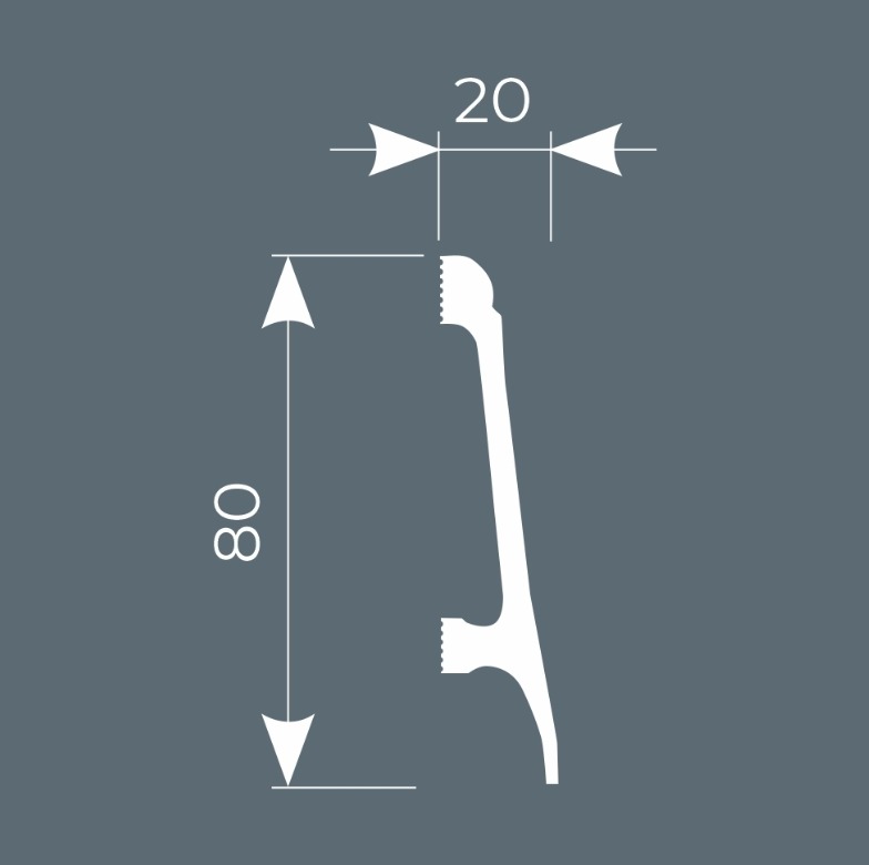 Напольный плинтус Cosca PX 018, 80х20
