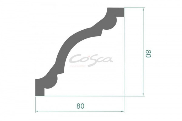Потолочный карниз Cosca КX012, 80х80