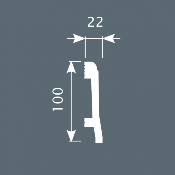 Напольный плинтус Cosca PX 022, 100х22